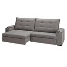 Sofá 3 Lugares Retrátil e Reclinável Royale Veludo Cinza