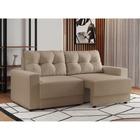 Sofá 3 Lugares Retrátil Lubeck Linho Bege - Mobly