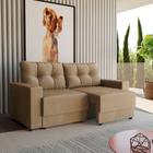 Sofá 3 Lugares Retrátil Lubeck Suede Bege 180 cm - Mobly