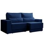 Sofá 3 Lugares Retrátil Sochi Linho Azul Marinho