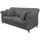 Sofa 3 Lugares Retro Polo 200cm Com Almofada Suede 1104 Ezz - Milani Store