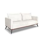 Sofá 3 Lugares Zeus Linho Bouclê Off White 180 cm - Modern