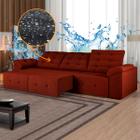 Sofá 4 Lugares 260 Cm Impermeabilizado Brasil Retrátil Reclinável Suede Cobre - SóSofá