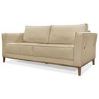 Sofa Balli 3 Lugares 210cm Pes Madeira Linho 223 Dourado Ezz - Milani Store