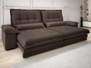 Sofa Bergamo 2,50m Assento Retratil e Reclinavel Velosuede Chocolate - NETSOFAS