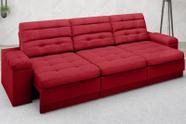 Sofá Brunello 2,05m Retrátil e Reclinável Velosuede Vermelho - NETSOFAS