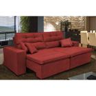 Sofá Cairo 2,32m Retrátil, Reclinável Tecido Suede Vermelho - CAMA INBOX