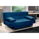 sofá cama 1,80m Isa Suede Azul Adonai Estofados