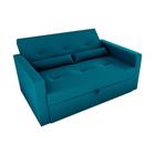 Sofá Cama 2 Lugares 140cm Anne Suede Azul Matrix