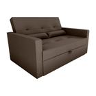 Sofá Cama 2 Lugares 140cm Anne Suede Cinza Matrix