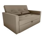 Sofá Cama 2 Lugares 140cm Anne Suede Cinza Matrix