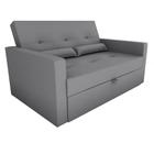 Sofá Cama 2 Lugares 140cm Anne Suede Cinza Matrix