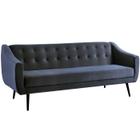 Sofa Cama 3 Lug Pes Tabaco 210 cm 7019X1 Veludo Azul Marinho Dmobiliario