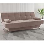 Sofa Cama 3 Lugares Floki Veludo Rosa