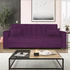 Sofá Cama 3 Lugares Jobim Suede Roxo - Amarena Móveis