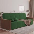 Sofa Cama 4 Lugares Retrátil e Reclinável Paris 2,10m Veludo Verde