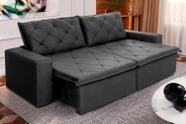 Sofá Cama Bangkok Sem Caixa 2,10m Retrátil e Reclinável Com Molas Velut Cinza - King House