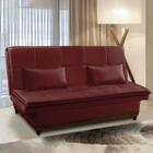 Sofá Cama Casal 190 Cm Mola Bonnel Espuma D26 Pillow Lotus Suede Vermelho Bordo - SóSofá - SóSófa