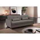 Sofá-Cama Casal 3 Lugares Ipanema com Baú Linho Cinza