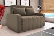 Sofá Cama Casal Amora New 3 Lugares Reclinável Com Almofadas Luxo Em Veludo Cinza Premium