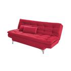 Sofá-Cama Casal Pratic Suede Liso Vermelho