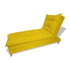 Sofa Cama Chaise Bicama Reclinavel Sala Diva Suede Amarelo - INCASA DECOR