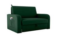 Sofá Cama com Baú 2 Lugares Daiane Verde Matrix