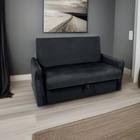 Sofá Cama com Baú 2 Lugares Zaia Cinza Matrix