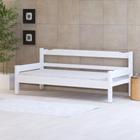 Sofa Cama de Madeira Maciça Cor Branco - Nemargi