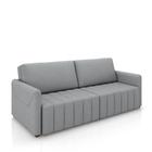 Sofá-Cama Decorativo Retrátil Thanos 2 Lugares 192cm Linho Cinza G45 - Gran Belo