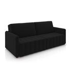 Sofá-Cama Decorativo Retrátil Thanos 2 Lugares 220cm Veludo Preto G45 - Gran Belo