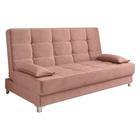 Sofá Cama Equador 193 Cm Veludo Pés Plástico Cromado Rose