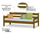 Sofa Cama Esmeralda de Madeira Maciça Cor Imbuia Conforto e Versatilidade para Seu Lar - Nemargi