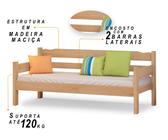 Sofa Cama Esmeralda de Madeira Maciça Cor Nogueira Transforme Seu Espaço com Conforto e Elegância - Nemargi