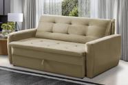 Sofá Cama Jade 1,36m Suede Bege Adonai Estofados