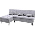 Sofá Cama Nice com Chaise Cinza Matrix