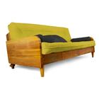 Sofá Cama Paris Acquablock Amarelo Madeira Nobre - R9 Design Futon