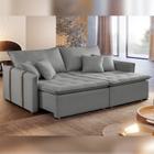 Sofa Cama Retratil e Reclinavel 220cm Detroid Yescasa Linho