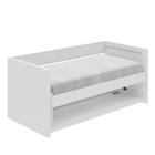 Sofá Cama Solteiro Retrátil Horizontal com Mesa Escrivaninha Soho SVS Branco e Freijó