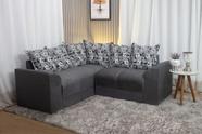 Sofá Canto Cinza Claro com Floral 605/37 Belo - Alpoim