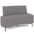 Sofá Chaise Living 2 Lugares 135cm Para Sala Cayman K01 Bouclê Cinza - Lyam Decor