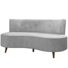 Sofá Chaise Living 2 Lugares 135cm Sala de Estar Istambul K01 Veludo Cinza - Lyam Decor