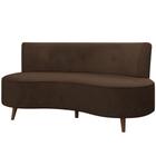 Sofá Chaise Living 2 Lugares 135cm Sala de Estar Istambul K01 Veludo Marrom - Lyam Decor