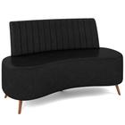 Sofá Chaise Living 2 Lugares 160cm Para Sala Cayman K01 Sintético Preto - Lyam Decor