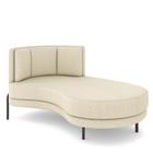 Sofá Chaise Longue Sala de Estar Living Lucca Direito D02 Linho Creme D-463 - Lyam Decor