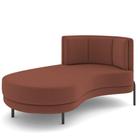 Sofá Chaise Longue Sala de Estar Living Lucca Esquerdo D02 Veludo Canela C-276 - Lyam Decor