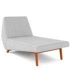 Sofá Chaise Longue Sala de Estar Living Parisi 155 cm D02 Linho Cinza D-315 - Lyam Decor