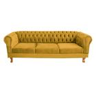 Sofá Chesterfield Capitone Duque Suede Amarelo 2,30