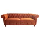 Sofá Chesterfield Capitone Luiz XV Suede Terracota 2,3O