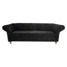 Sofá Chesterfield Conde Del 2,30m Suede Preto / decoração , Sala , Recepção - Novo Encanto